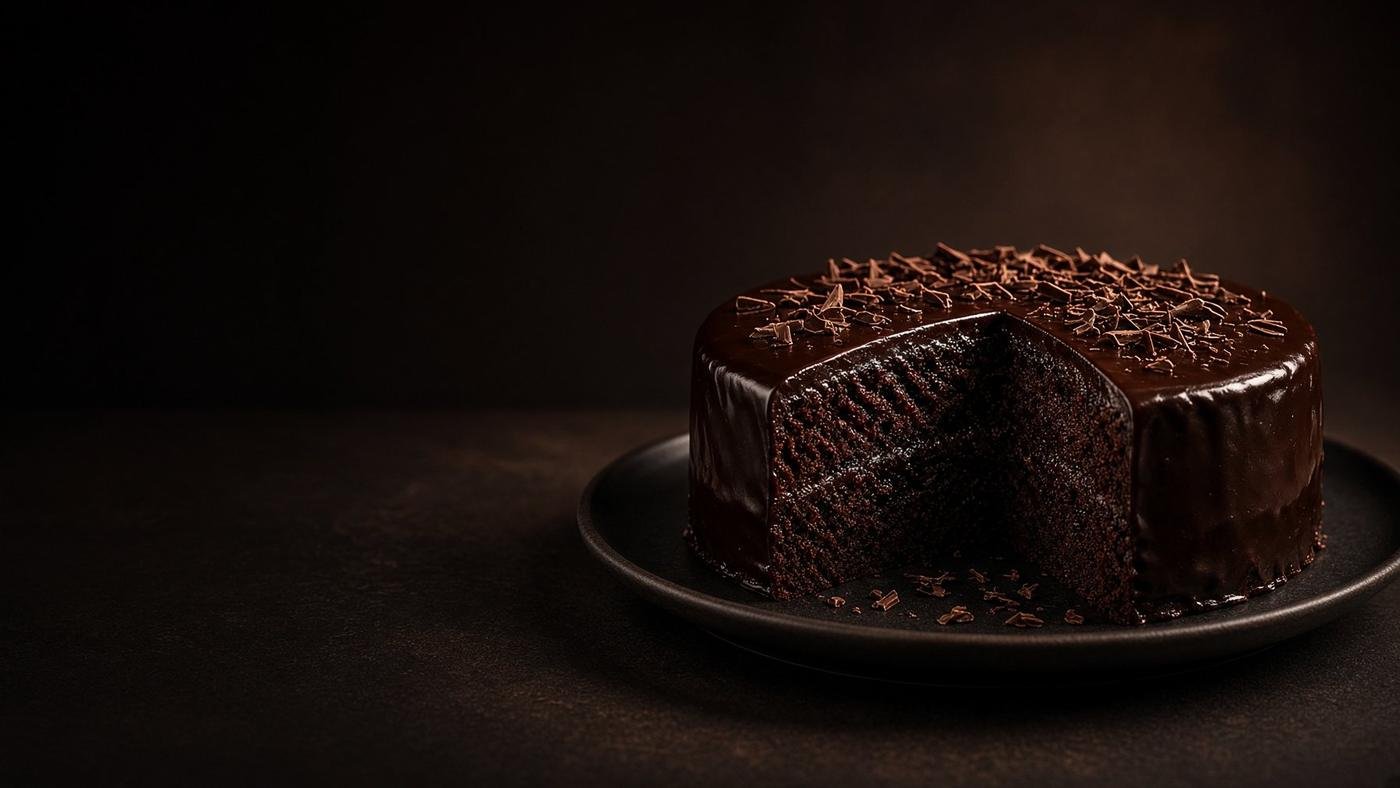 Rich chocolate rum cake